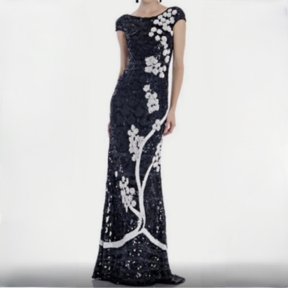 THEIA Sequined Evening Gown - Picture 1 of 12